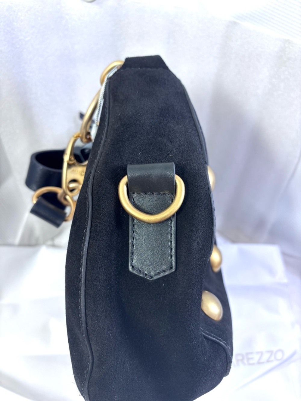 Arezzo Jamie Suede Stud C/B. Black/Gold. - Picture 6 of 9